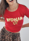 WOMAN UP Red Fitted T-Shirt