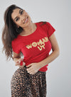 WOMAN UP Red Fitted T-Shirt