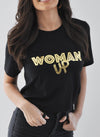 WOMAN UP Black Loose T-Shirt